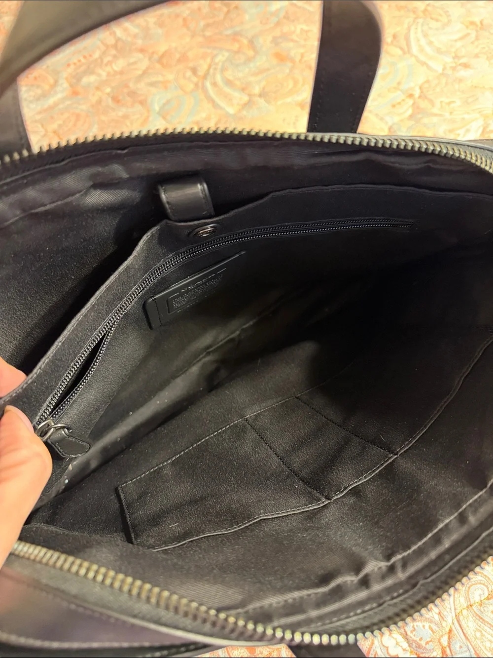 Coach Charcoal/Black Signature Laptop Briefcase with Black Trim